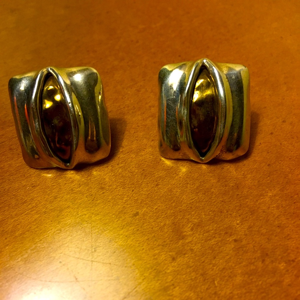 Carol Felley Sterling silver Modernist cat eyes estate